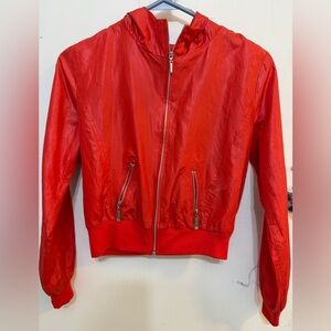 SHEIN Vibrant Red Bomber Jacket